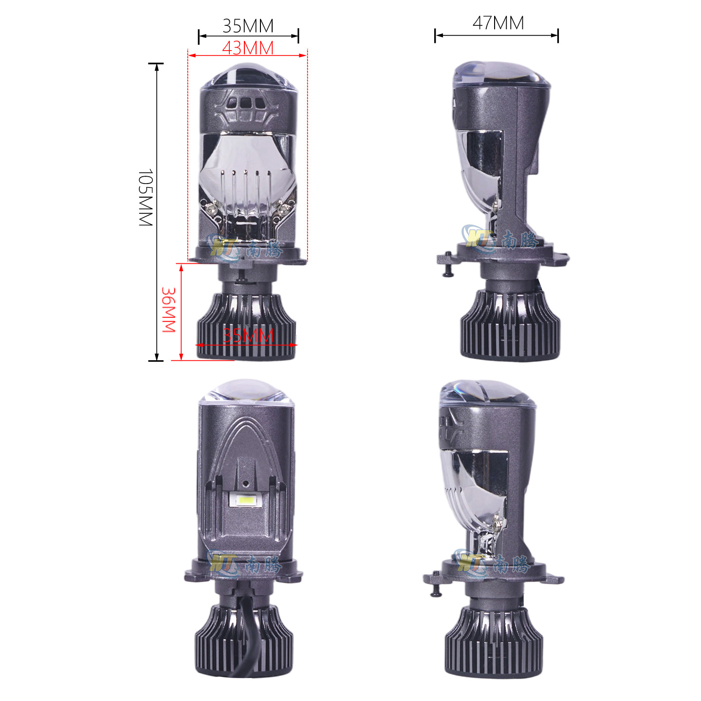Lente del automóvil láser faro de doble luz camión moto H4 foco de luz de distancia y cerca integral bombilla LED conversión de luz