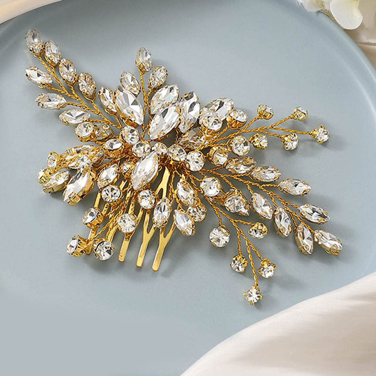 Women's Gender Inlay Design Women's Simple Style Classic Style Solid Color Metal Inlay Rhinestones Hair Clip