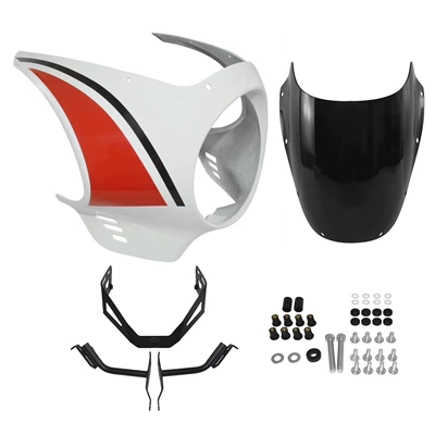 Modified Pig Head Cover, Motorcycle front windshield - white-headlight-cover-smoked-black-windshield