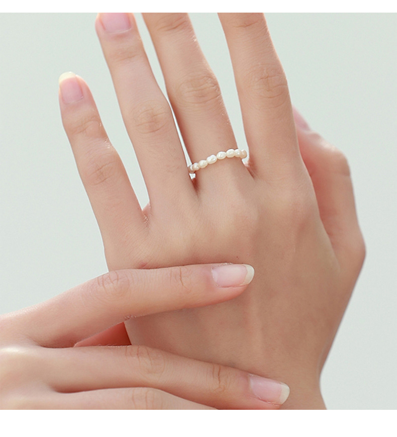 Adjustable Ring Size 1 Piece Fashion Solid Color Pearl Beaded Women's Rings