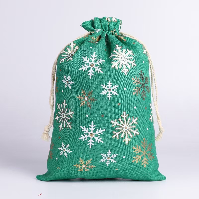クリスマスの新しい箔押しの細い麻布のポケットの平安夜の誕生日のキャンディーの大きいサイズの贈り物の精巧な贈り物の袋|undefined