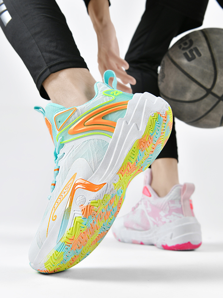 Zapatos de baloncesto de yuanyang para hombres primavera 2025 nuevos zapatos de alta altura transpirables de malla antideslizante zapatos de competencia de estudiantes image 1