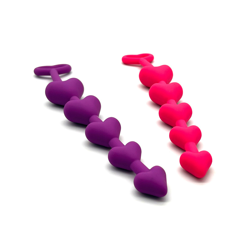 Silicone Anal Beads Plug with Tapered Tip, Portable Purple Design — detail image 4