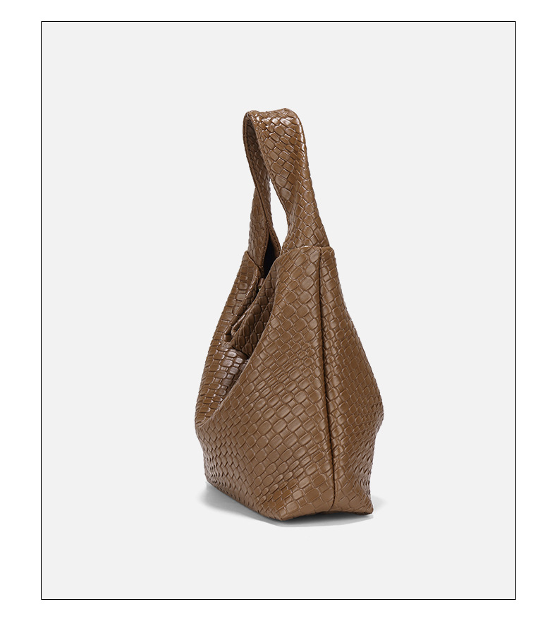 Woven Texture Shoulder Bag For Women Simple Large Capacity Handbag_voghion.com