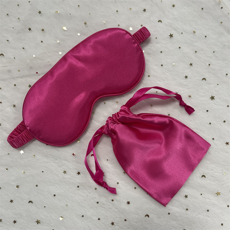 En stock máscara de ojo de seda artificial lazo bolsa nudo regalo de boda traje de seda sueño sombreado máscara de ojo