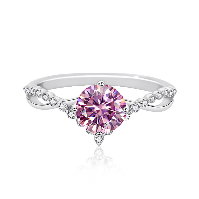 Anillo de diamante de plata esterlina S925 para mujeres, anillo de diamante de coronación de amor, anillo de diamante de plata esterlina para mujeres, propuesta de compromiso, anillo de boda