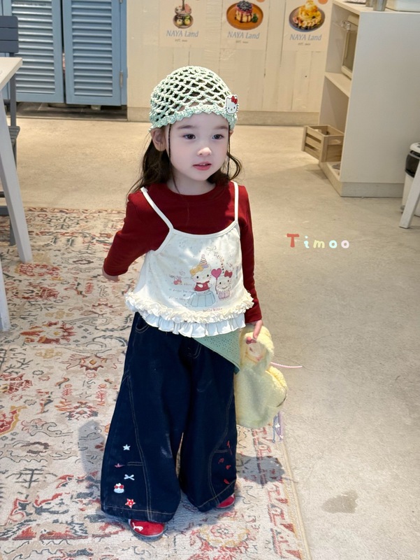 女宝宝牛仔裤子春秋季2025新款女孩阔腿裤洋气百搭休闲直筒裤儿童|undefined