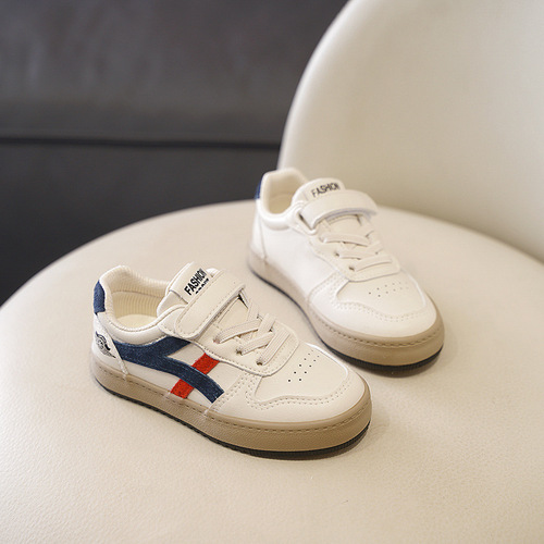 Casual children's breathable shoes full leather boys' sneakers 2024 spring and autumn new fashion girls' shoes kindergarten indoor shoes