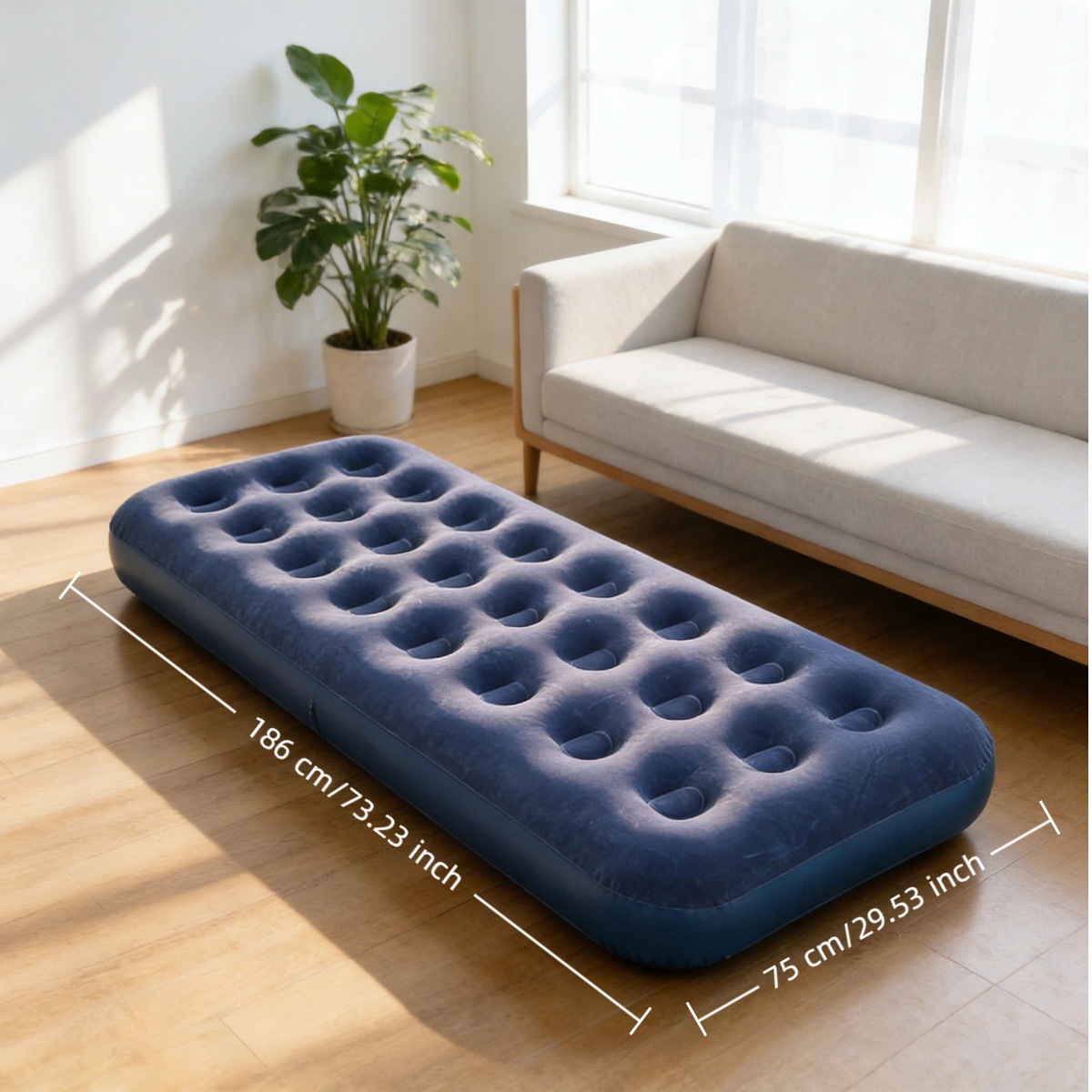 Nuevo tipo de cama infláble de floquete alta y gruesa para el hogar para dos personas al aire libre colchón de aire portátil colchón perezoso image 18