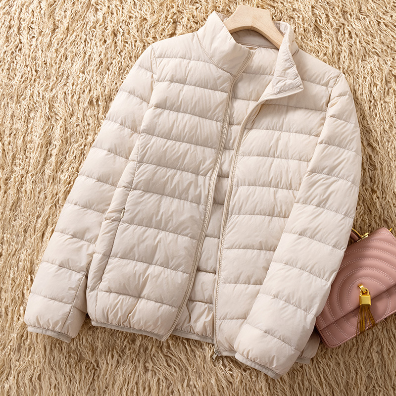 Judas Clothing Lightweight Down Jacket Women's 2024 Fall/Winter New 90 White Duck Down Collar Short Thin plus size Slim