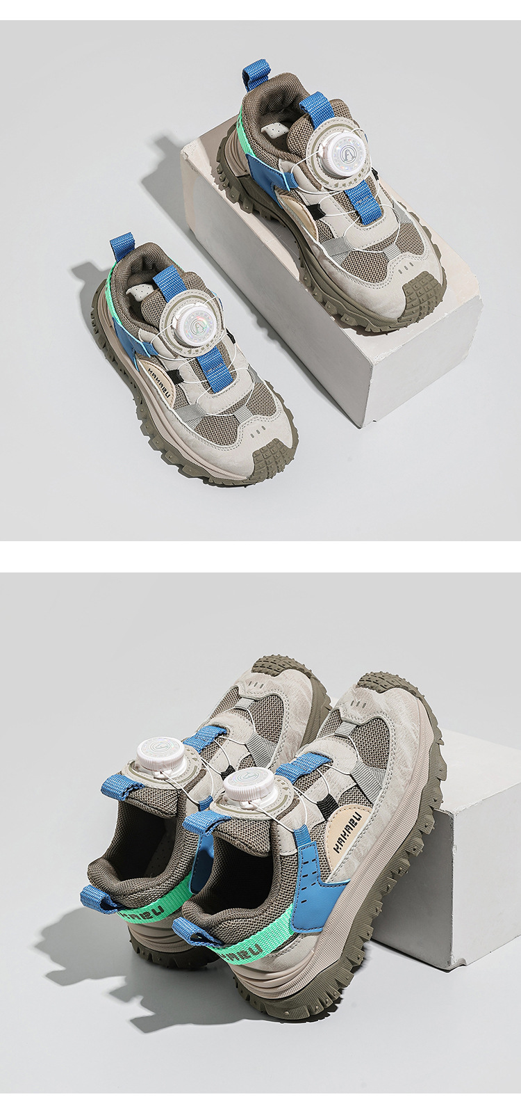 Rotating button shoes Spring sports shoes new fashion Daddy shoes children's small white shoes boys shoes trend_voghion.com