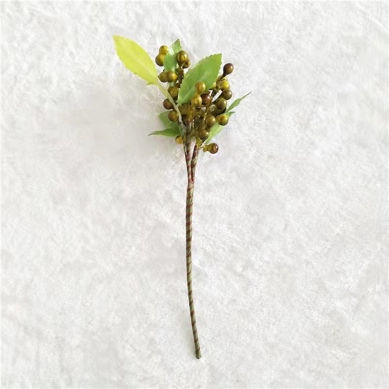 Decoración de Año Nuevo, Pequeña Flor de Acacia para Mesa, Arreglo Floral para el Hogar, Bayas, Fruta Navideña, Pequeña Fruta Roja, Flor Artificial, Fruta de la Abundancia