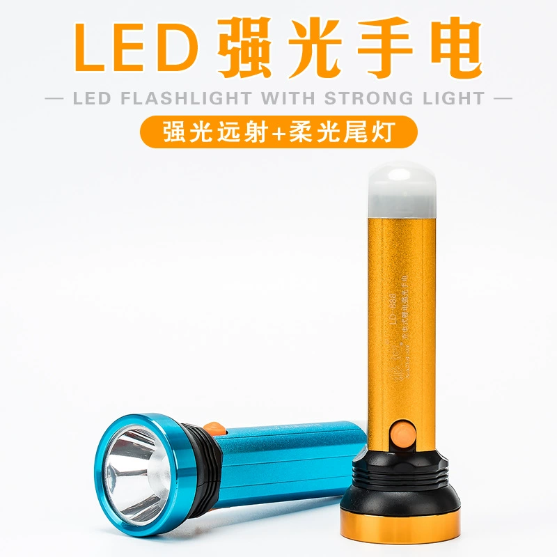 Фонарик из алюминиевого сплава сильный свет наружное освещение перезаряжаемый супер яркий с боковым задним светом мини-работа большой емкости оптом