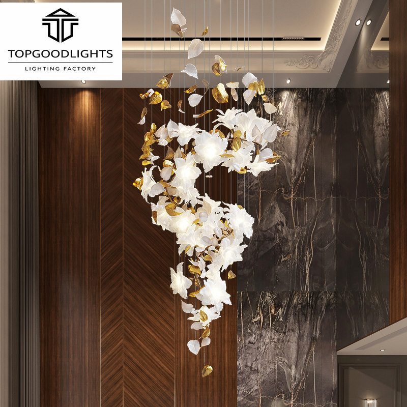 New Modern Restaurant Glass Pendant Chandelier Villa Hotel Stairwell Lobby Designer Personalized Creative Lighting Fixtures New Modern Restaurant Glass Pendant Chandelier Villa Hotel Stairwell Lobby Designer Personalized Creative Lighting Fixtures