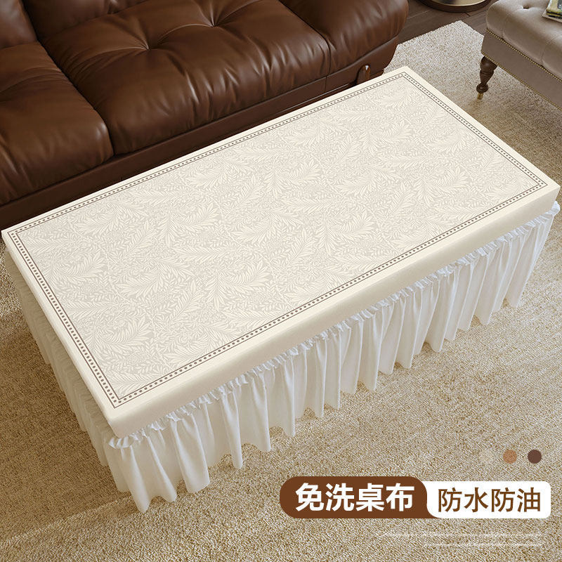 European Coffee Table Tablecloth Waterproof and Oil-Proof No-Wash Anti-Scalding Tablecloth Rectangular Cover Household Table Mat 2025 New Style