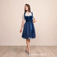 慕尼黑独立站2025年自主设计巴伐利亚女装连衣裙两件套啤酒服