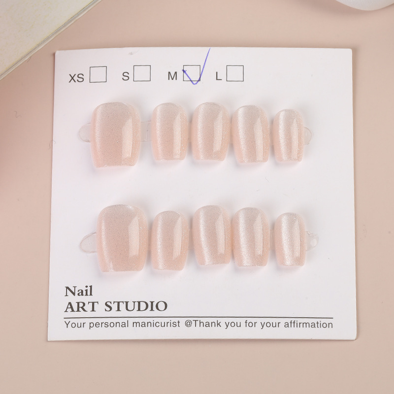 Handmade Pure Color Nude Manicure Finished Product, Wearable Nails, Long-Lasting Removable Manicure, Ultra-Thin, Flexible and Versatile