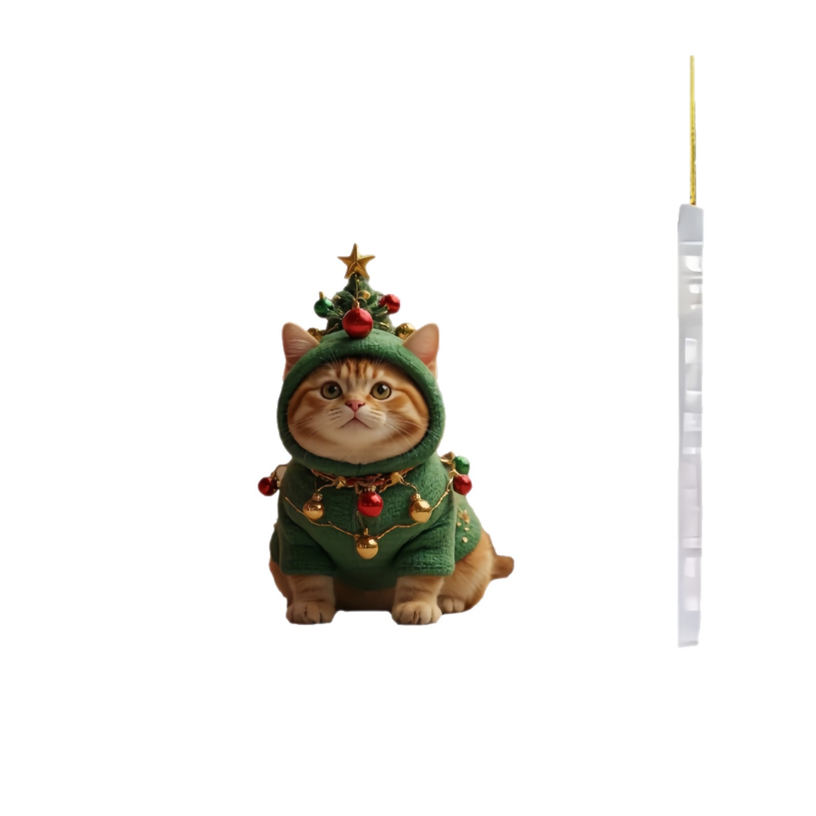 Acrílico transfronterizo 2D adorable gato colgante espejo retrovisor de automóvil colgante llavero pequeño colgante al por mayor Navidad