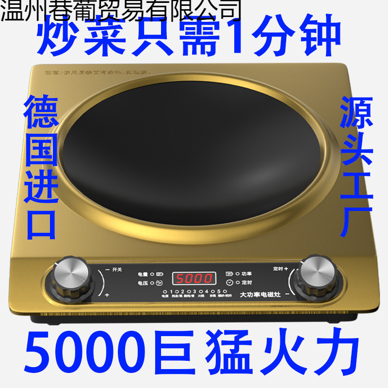 German Brand Induction Cooker Household 5000W High Power Stir-Fry Hot Pot New Concave Electric Wok Factory Delivery