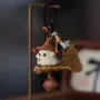 芭比镶嵌文玩桃木钥匙扣