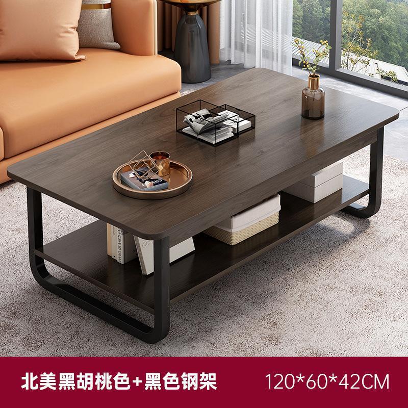 Mesa de café sala de estar sofá en casa doble capa lateral simple moderna casa de alquiler oficina pequeña mesa de té mesa cuadrada