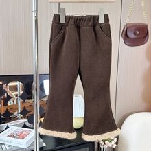 女童冬季洋气套装2025新款小女孩时髦秋冬马甲外套加绒裤子三件套