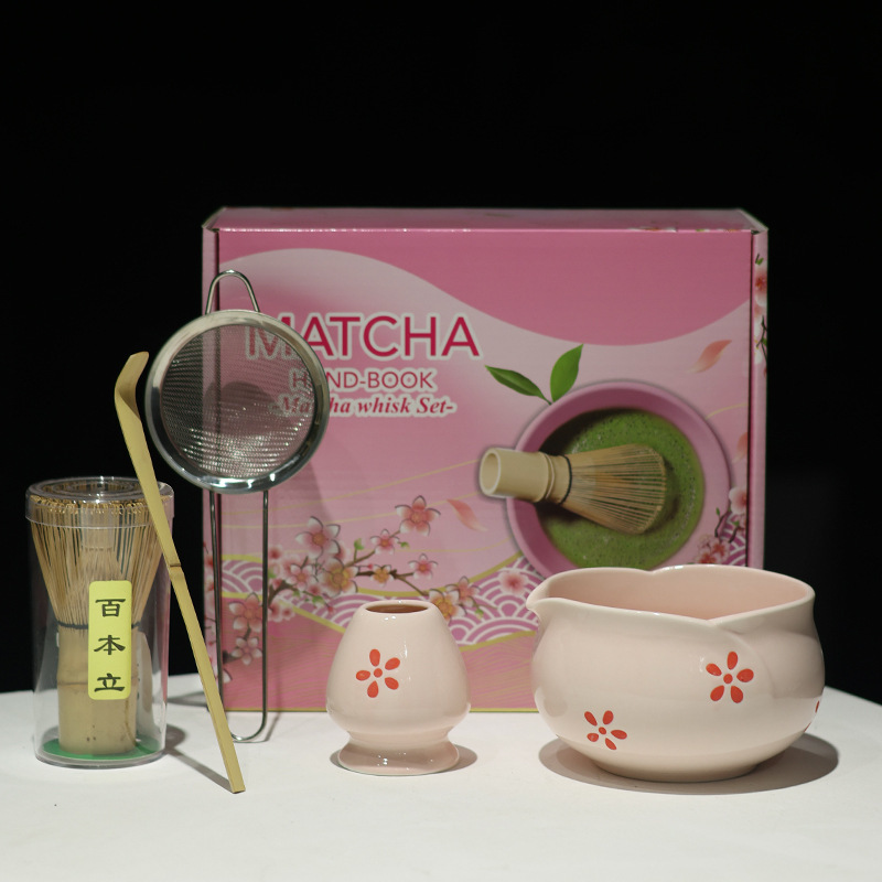 MATCHA跨境专供多款新品陶瓷5件套抹茶碗带嘴宋代点茶茶筅工具套|undefined