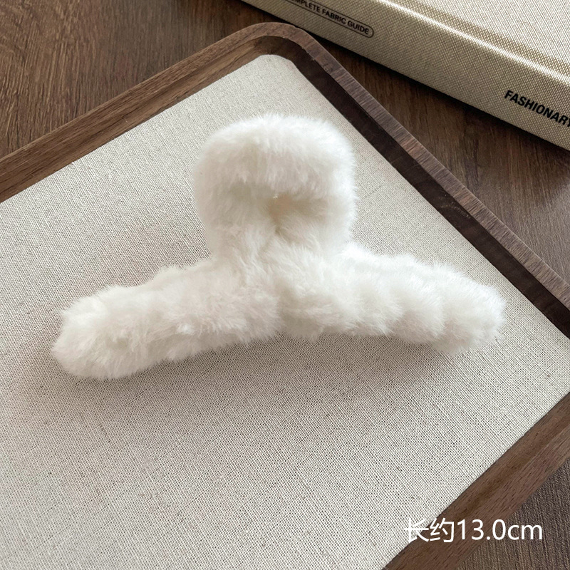 Otoño y invierno curry clip de agarre de cabeza grande clip de cabello tocado clip de tiburón 2025 nuevo peludo de gama alta agarre de cabello