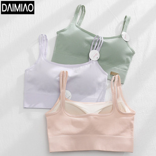 Early Spring New Style Anti-walking Beautiful Back-wrapped Underwear Women's Sports Bra No Steel Ring Latex Fixed Cup Base Tube Top