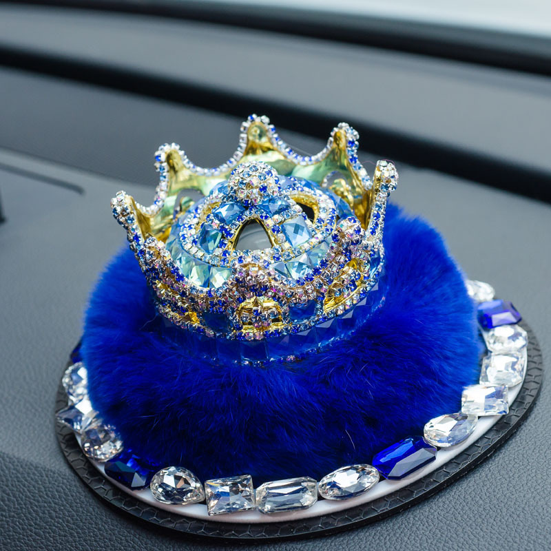 Corona de diamantes, asiento de perfume de coche, decoración de coche, piel de conejo perezoso, decoración de coche, aromaterapia de coche, fresca y duradera