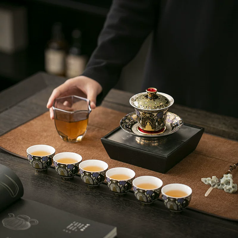 Tea set for office, high-end teapot, tea cup, light luxury style
