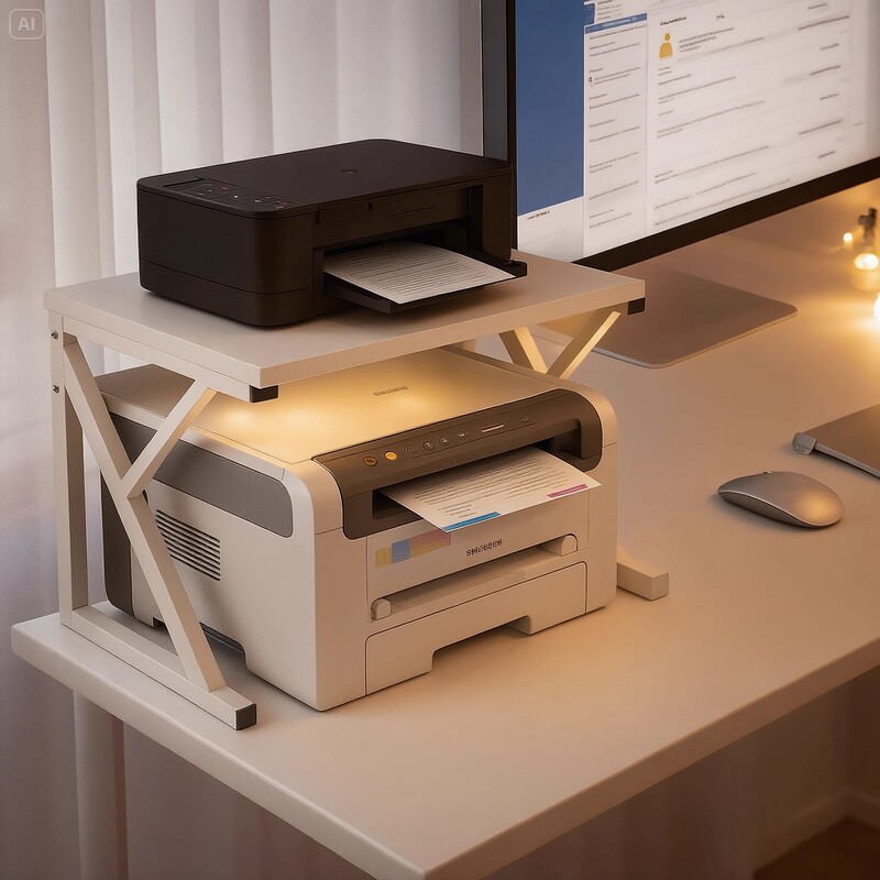 Printer-Specific Storage Rack Office Workstation Multi-Function Copier Elevated Rack Desktop Storage and Organization Bracket