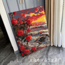 宫崎骏diy数字油画手工填色童话小镇油彩画治愈系风景手绘装饰画