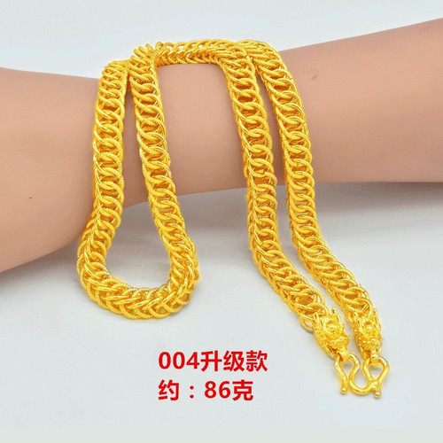 Vietnamese sand gold necklace men's rough-plated 24K gold Thai keel simulated gold chain jewelry 999 long-term non-fading