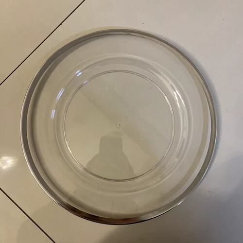 Foreign trade transparent wedding hotel party hot stamping decoration plastic glass main plate chagerplate
