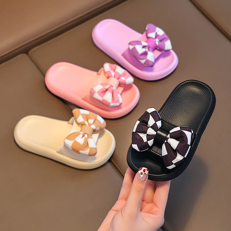 2025 new bow cute princess children's slippers EVA soft bottom non-slip outdoor baby sandals