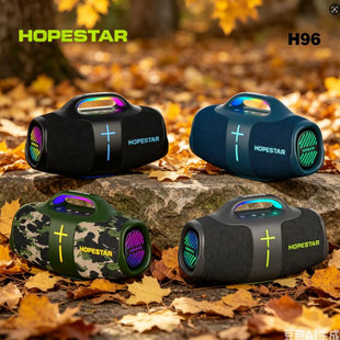New factory direct sales e-commerce model H96 portable outdoor high-power colorful lighting effect waterproof subwoofer sound