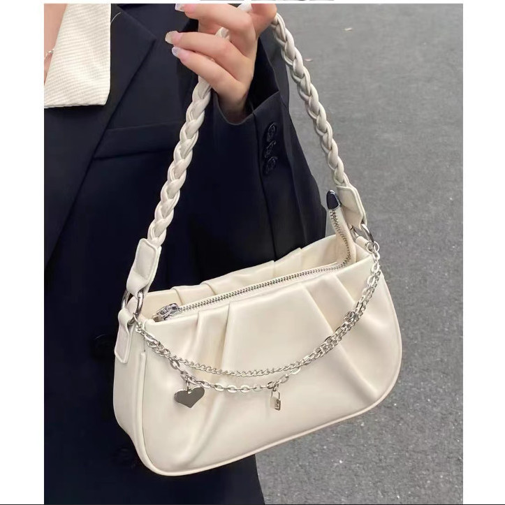 Plissierte Cloud Umhängetasche Für Damen Mit Kette Handtasche_voghion.com