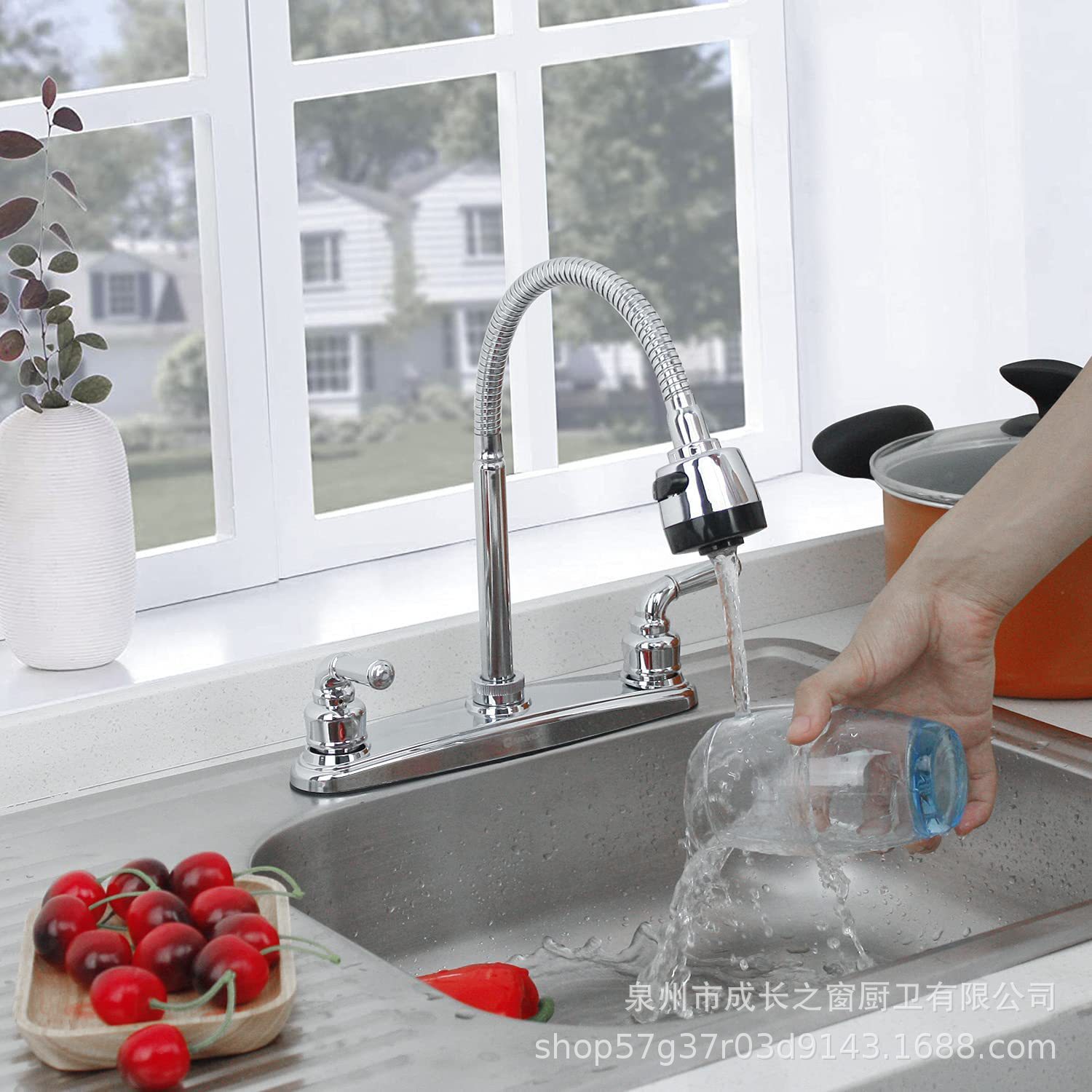 Grifo Mezclador para Cocina Plástico Agua Fría y Caliente Antisalpicaduras para Cocina