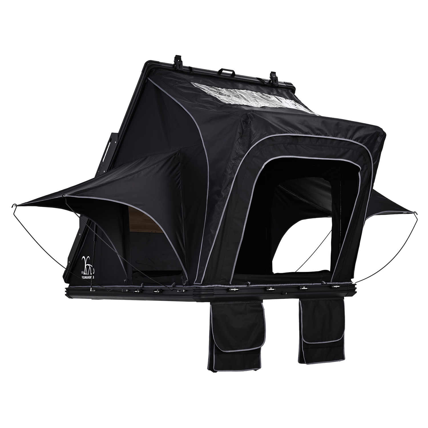 Tabla personalizada de aleación de aluminio triangular carpa de techo de alta velocidad SUV carpa de vehículo todoterreno duro carpa de techo duro