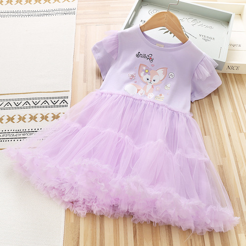 Girls summer dress Xingdailu dress  new medium and large children's princess dress pure cotton summer little girl dress