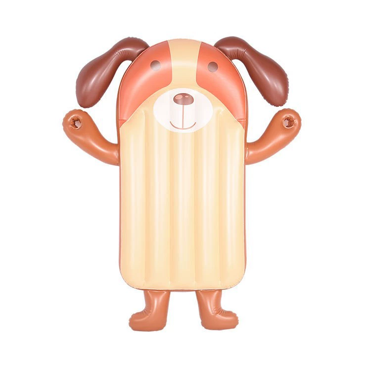 Трансграничные поставки воды надувной щенок плавает с плавающей кроватью ПВХ животных с плавающей кроватью мультяшный рисунок водная игрушка плавающая кровать