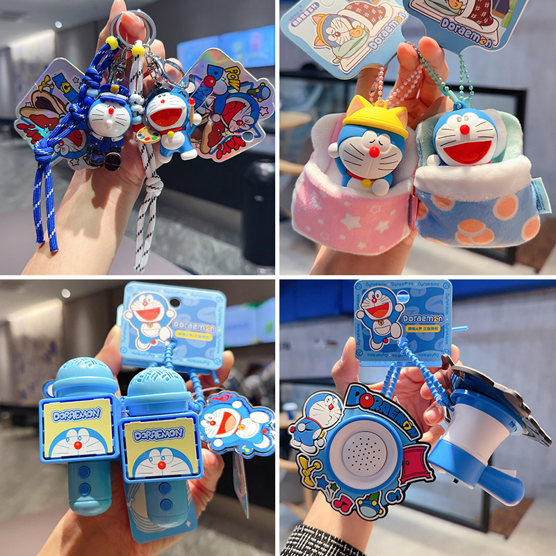 Genuine Cartoon Animation Doraemon Sleeping Sleeping Plush Doll Keychain Female Cute Doraemon Pendant Male