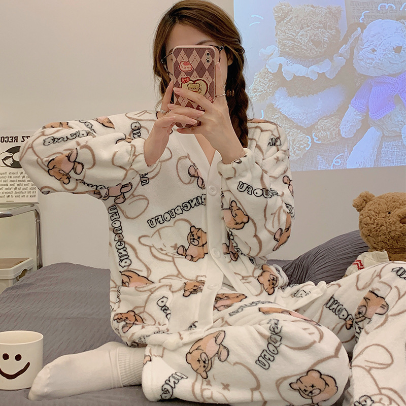 coral velvet autumn demi-season warm pijama