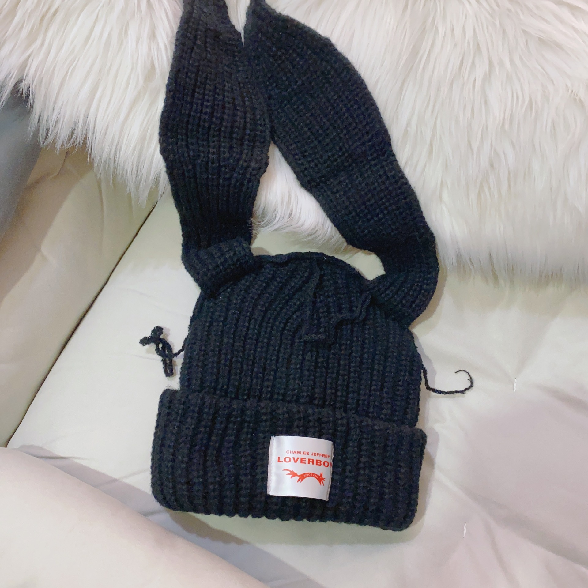 Han China-Chic brand design niche rabbit wool autumn and winter ear protection warm knitted hat children_voghion.com