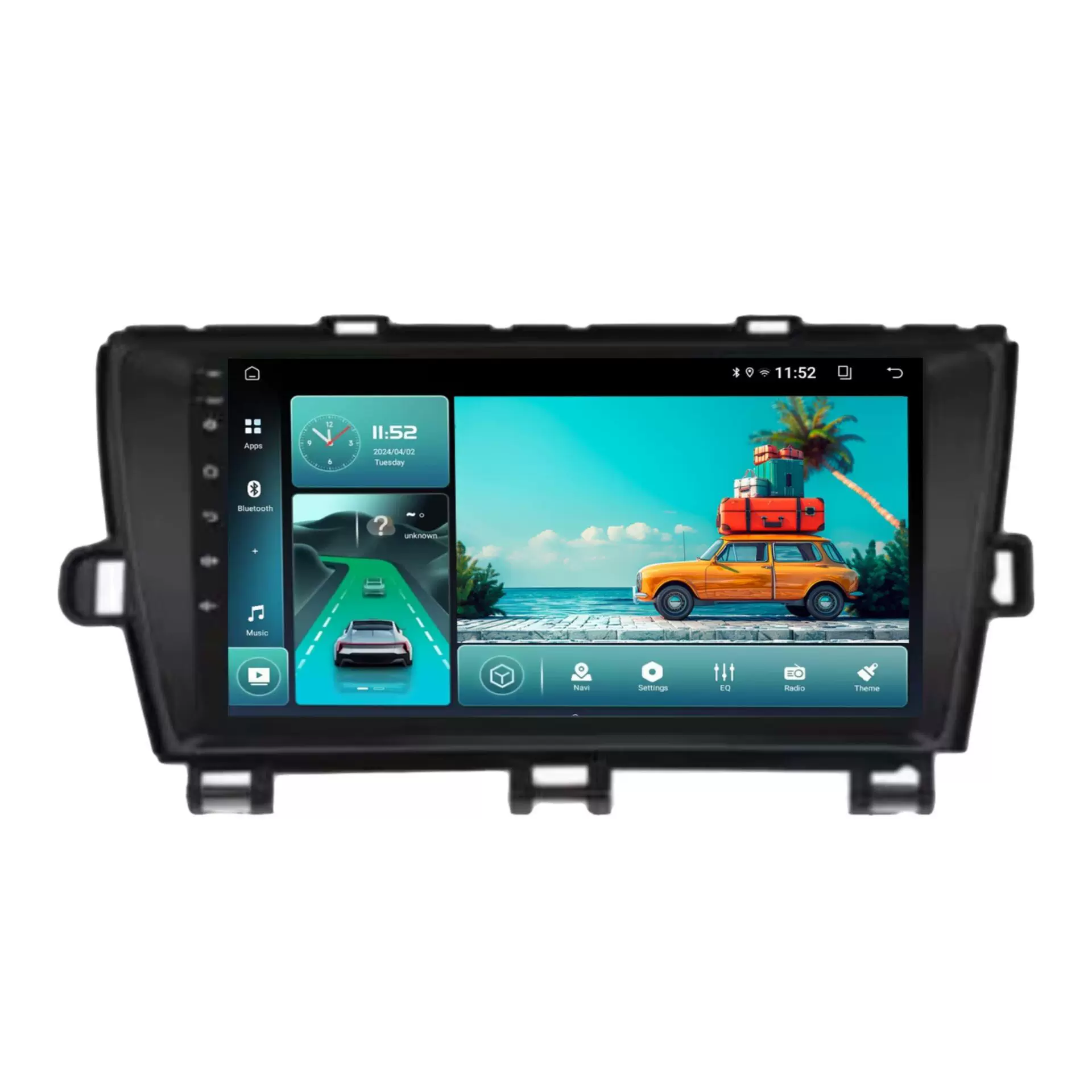 跨境热销9寸普锐斯2010高清中控倒车显示百变框GPS安卓车载导航仪