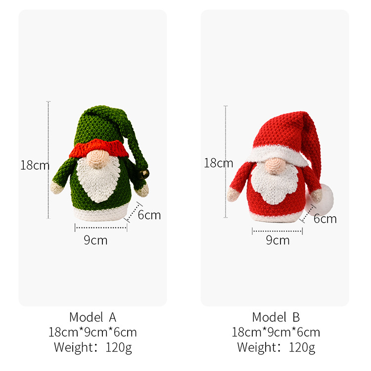 Christmas Decorations Knitted Rudolph Ornaments Christmas Gnome Doll Christmas gnomes_voghion.com