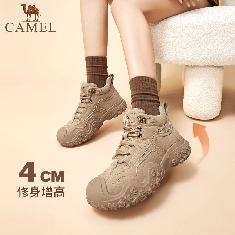 骆驼丑萌鞋女鞋年秋季新款厚底雪地靴女工装马丁靴登山鞋棉鞋