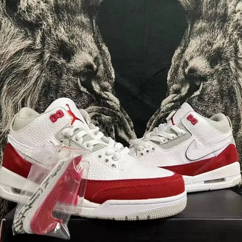 Winter Hot Model Aj3 Joe 3 White and Red Hook Replacement Men's and Women's Sports and Leisure Versatile Air-Cushion Basketball Shoes Winter Hot Model Aj3 Joe 3 White and Red Hook Replacement Men's and Women's Sports and Leisure Versatile Air-Cushion Basketball Shoes