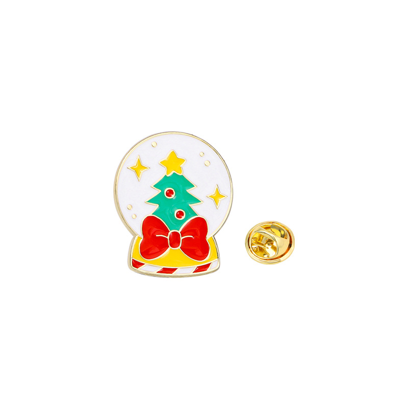 Broche de Navidad insignia de aleación caricatura adorable Santa Fe Navidad decoración de mochila escolar